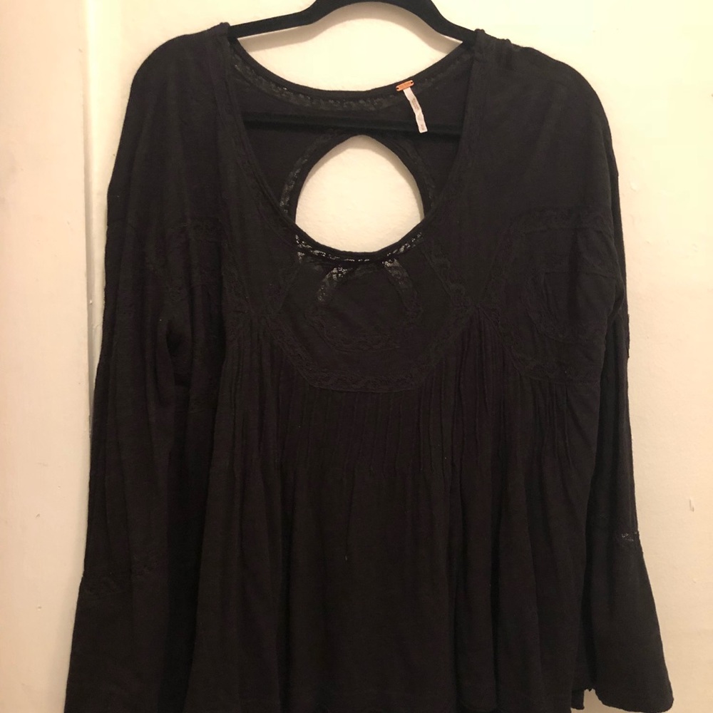 Black long sleeve free people top
